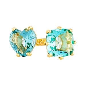 Gold and Blue Heart Ring by Les Nereides